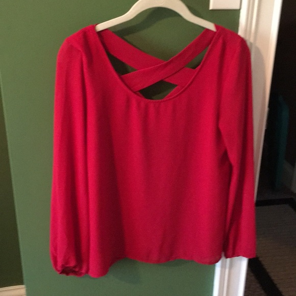 🆕 Red Blouse Ya LosAngeles great color - Picture 1 of 2